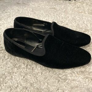 ZARA Black velour loafers